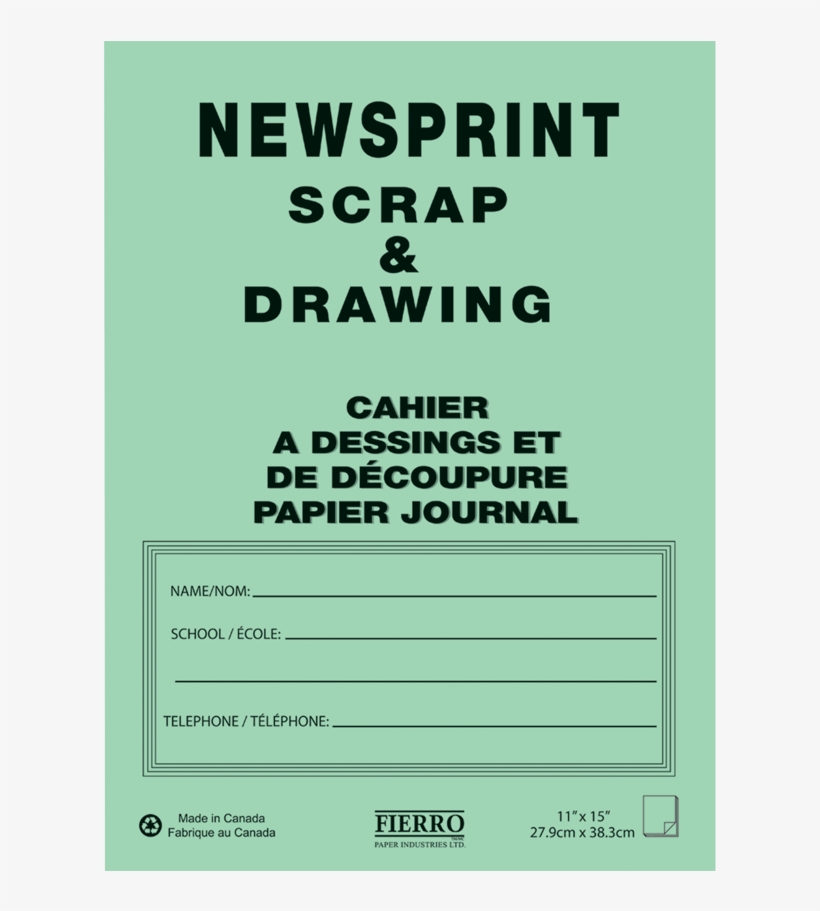 Fierro™ Newsprint Scrap & Drawing Book - Newsprint, transparent png download
