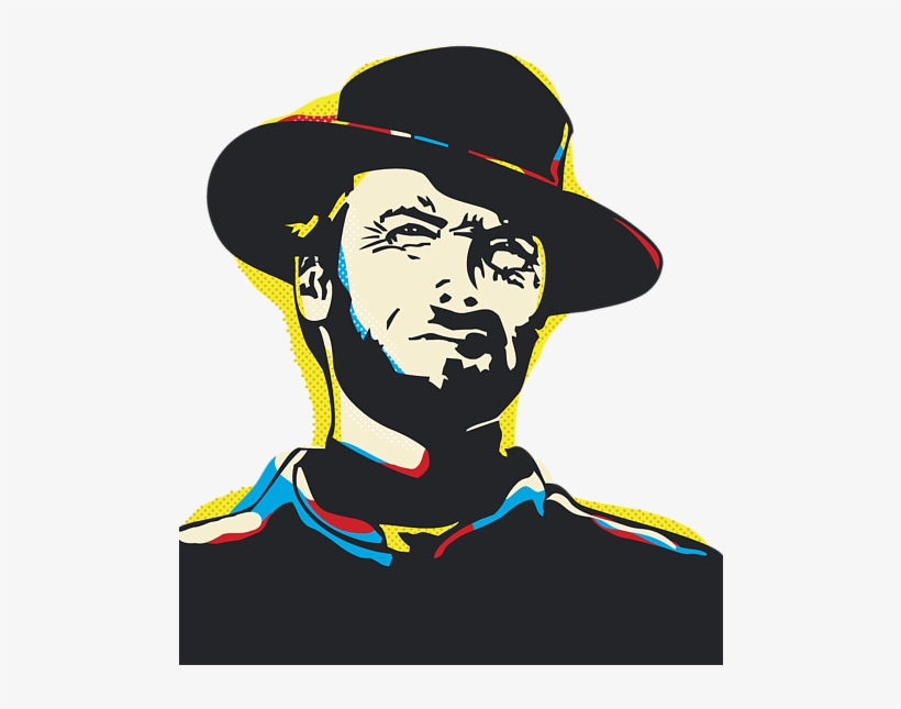 Bleed Area May Not Be Visible - Clint Eastwood Black And White Design, transparent png download