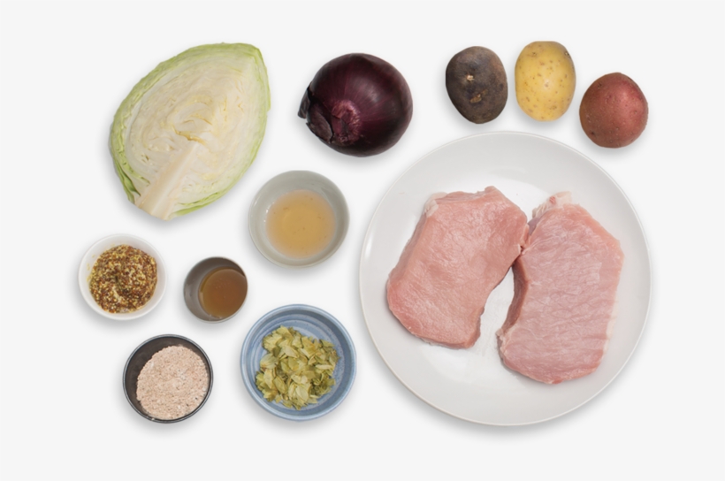 Oktoberfest Pork Chops With Hops-braised Cabbage & - Potato And Cabbage Pork, transparent png download