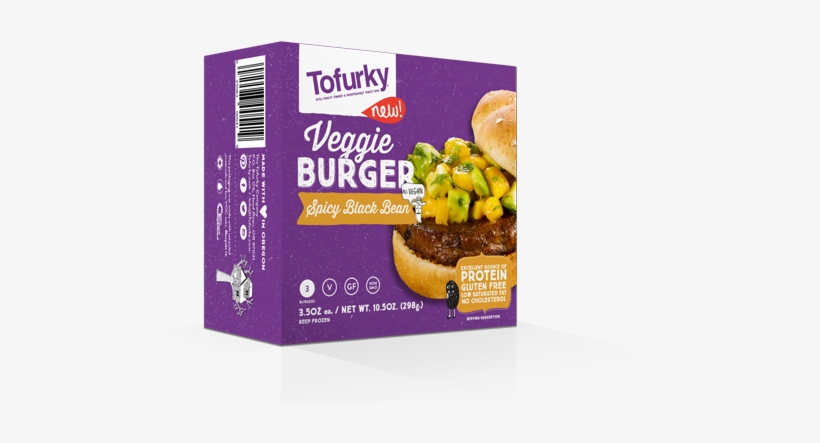 Tofurky Veggie Burger Spicy Black Bean Package - Tofurky Burger, transparent png download