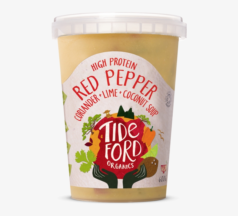 High Protein Red Pepper, Coriander Lime Coconut Soup - Tideford Organic Smoky Tomato With Black Rice, transparent png download