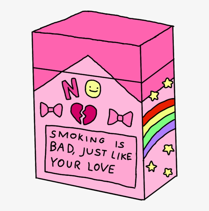 Smoking Smoke No Bow Heart Rainbow Star Stars Bad Love - Smoking, transparent png download