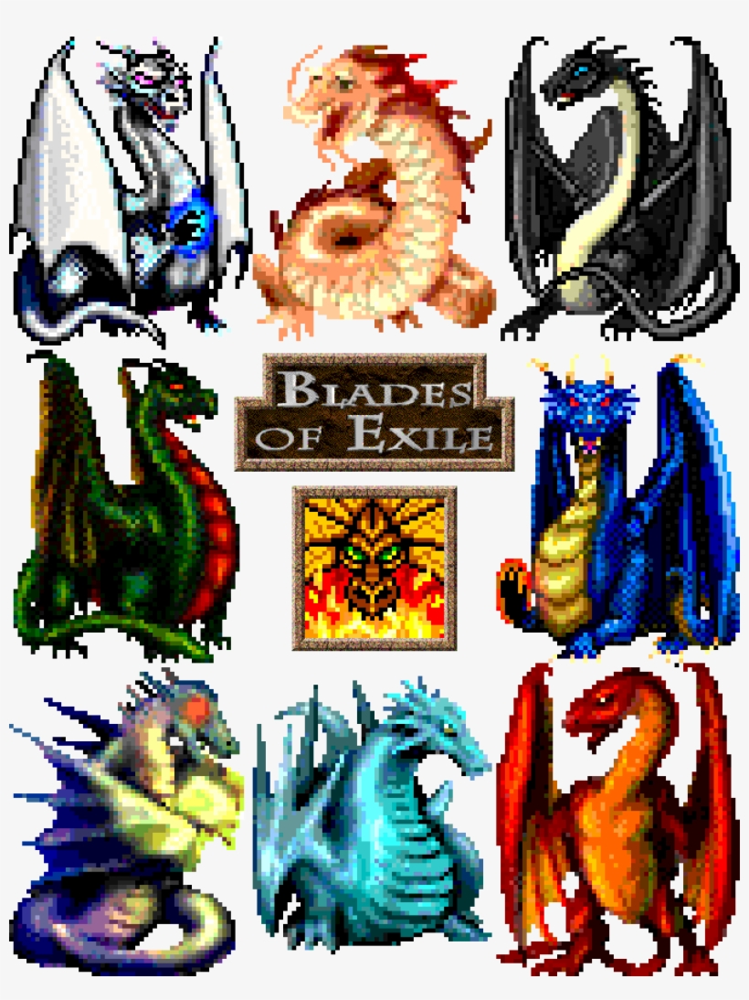 Blades Of Exile Mighty Dragons - Illustration, transparent png download