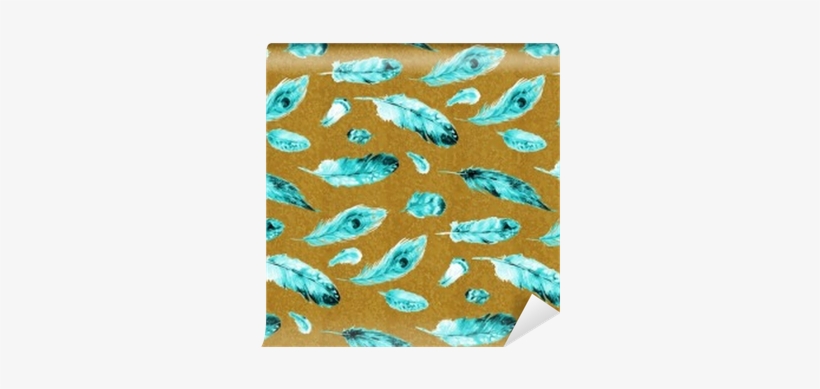 Watercolor Feathers Seamless Pattern Wall Mural • Pixers® - Placemat, transparent png download