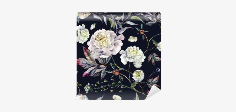 Watercolor White Peonies Pattern Wall Mural • Pixers® - Fototapeta Piwonie, transparent png download