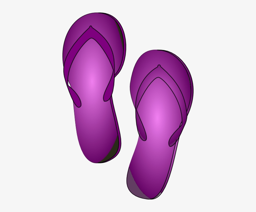 Purple Clipart Flip Flop Clip Art Black And White Stock - Flip Flop Purple Clipart, transparent png download
