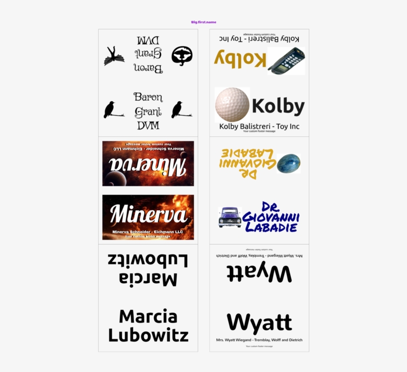Name Tent Table Cards - Business Card, transparent png download