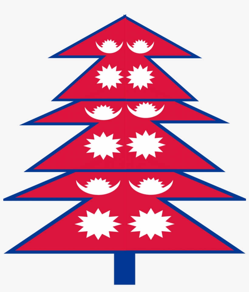 Oh No On Twitter - Nepal Flag Christmas Tree, transparent png download