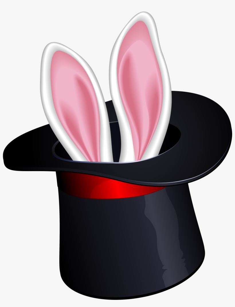 Cool Bunny Magic Hat Clipart - Rabbit Transparent PNG - 4125x5102