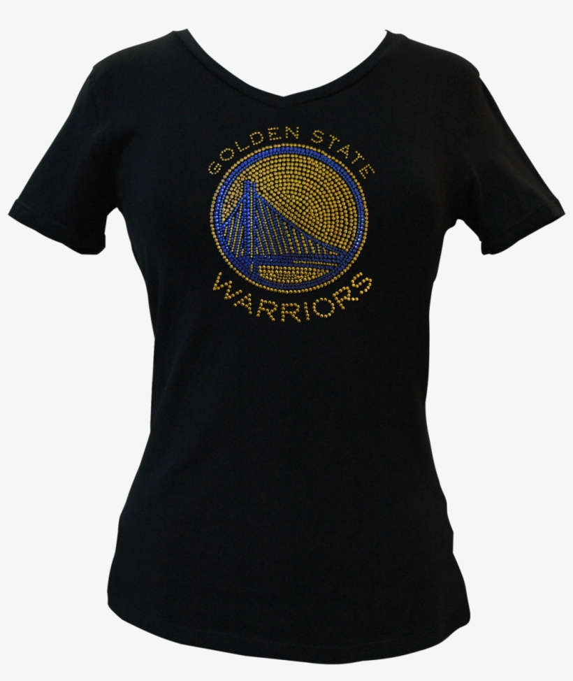 Official Golden State Warriors Rhinestone V-neck Tee - Nba, transparent png download