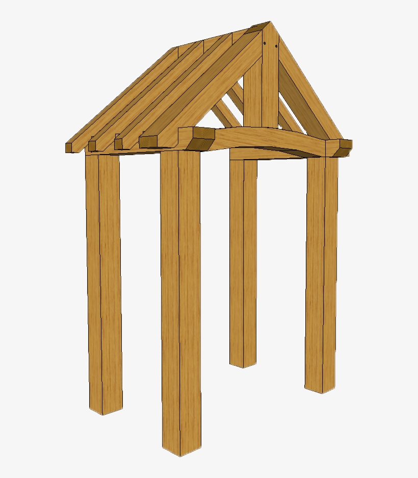 4 Post Porch With King Post Truss 3d1, transparent png download