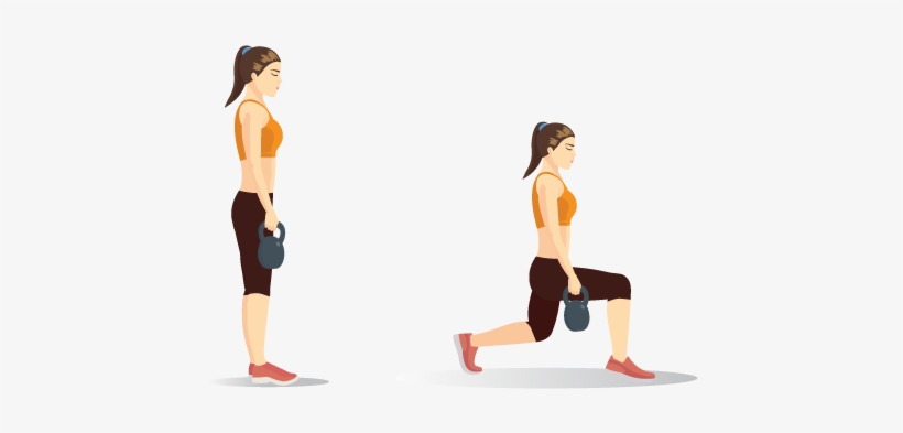 Kettlebell Lunges, transparent png download