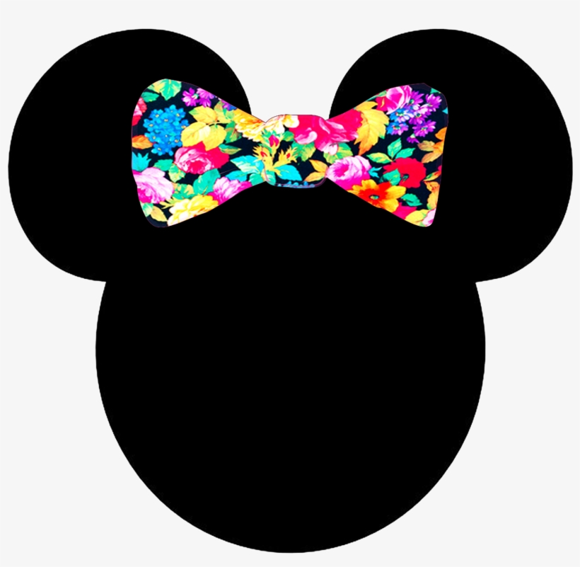 Minnie Bow Png Download - Society6 Neon Floral Girly Trendy Pink Teal Fashion, transparent png download