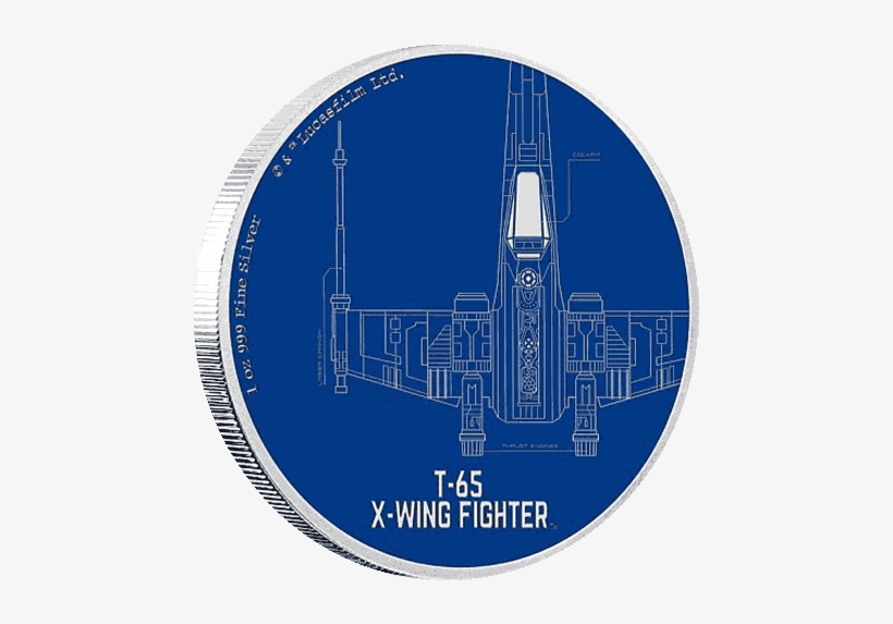 Silver Numismatic Star Wars Ships - 2017 Star Wars Ships - T-65 X-wing Fighter 1oz Silver, transparent png download
