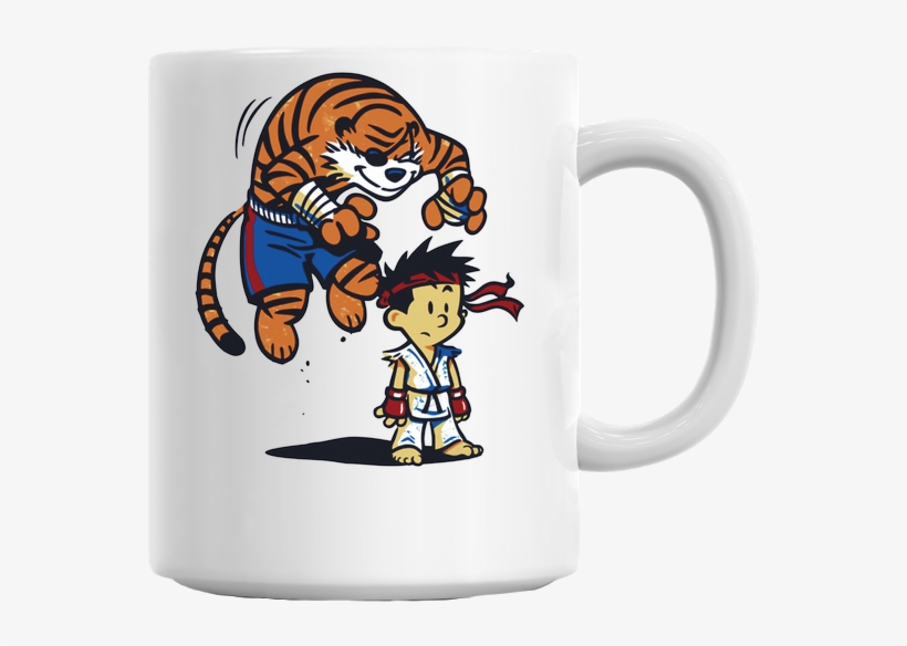 Calvin & Hobbes Street Fighter Tiger Attack Mug - Calvin And Hobbes Apparel, transparent png download