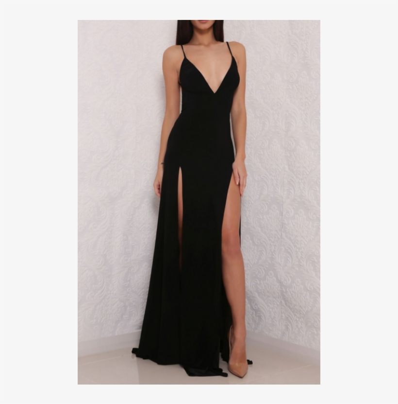 A Line Prom Dresses, Black Evening Dresses, Long Prom - Siyah Uzun Balo Elbiseleri, transparent png download