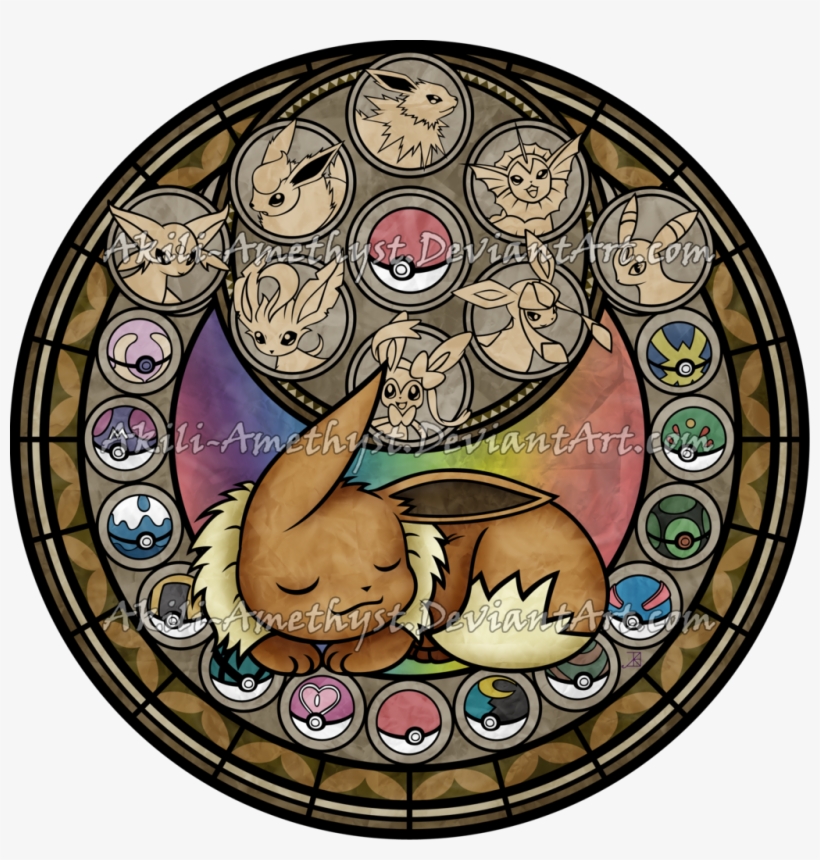 Stained Glass Template Is Based On The Stations Of - Eevee Evolution Stained Glass, transparent png download