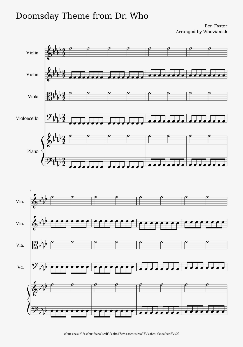 Doomsday Theme From Dr - Concertino In F Sharp For Two Oboes, transparent png download