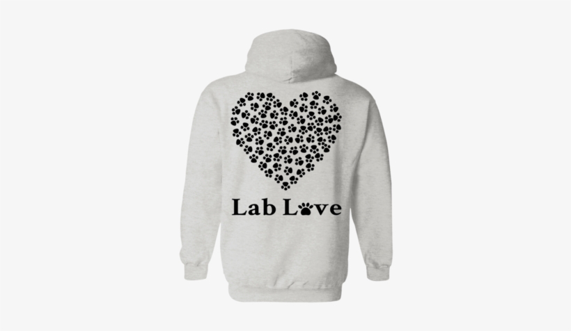 Paw Heart Lab Love Hoodie - Dogs Paw Print Heart, transparent png download