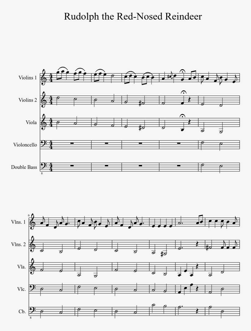 Rudolph The Red-nosed Reindeer Sheet Music 1 Of 3 Pages - Hills Are Alive With The Sound, transparent png download
