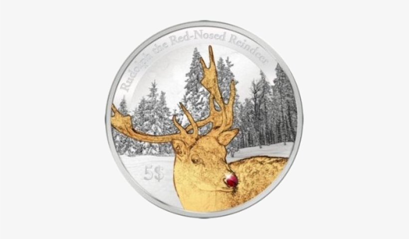 Rudolph The Rednosed Reindeer Proof Silver Coin 5$ - Coin, transparent png download
