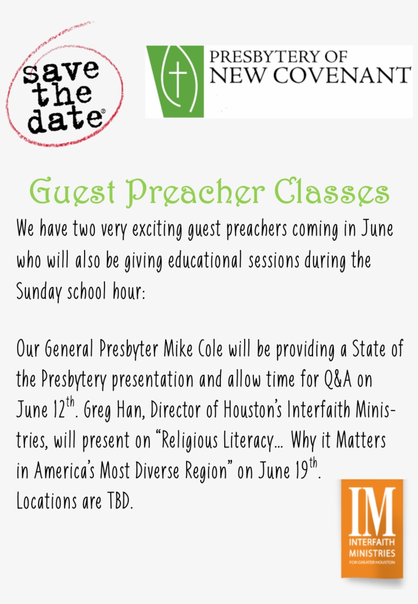 Preacher Classes - Save The Date, transparent png download