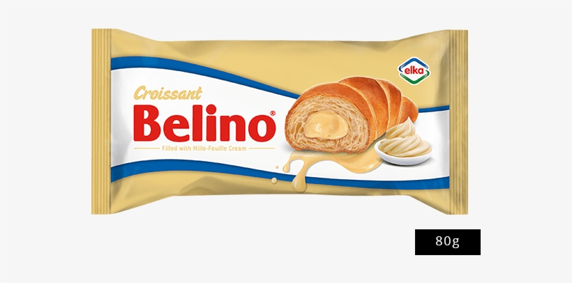 Belino Croissant Filled With Mille Feuille Cream 80g - Elka Belino, transparent png download