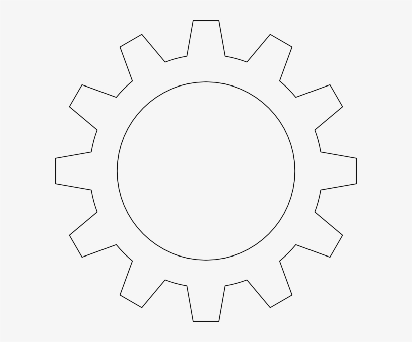 Black Outlined Cog Wheel Clip Art At Clker - Clip Art, transparent png download