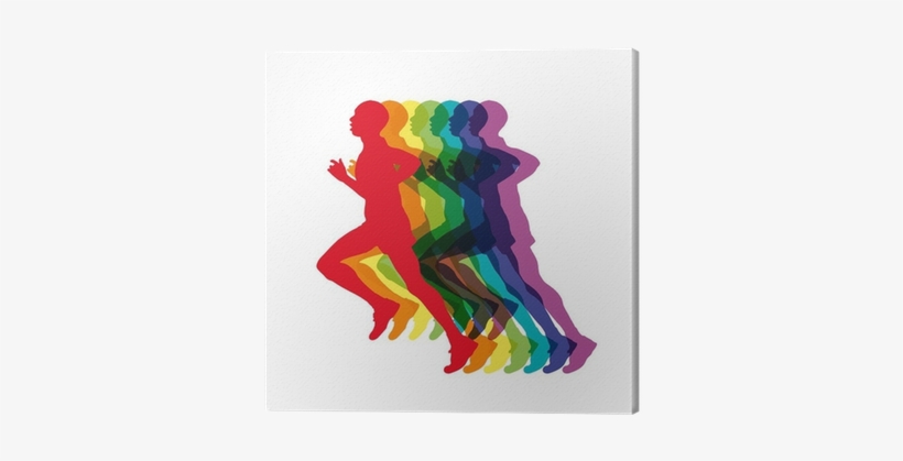 Vector Logo Men Running, Marathon Canvas Print • Pixers® - Running, transparent png download
