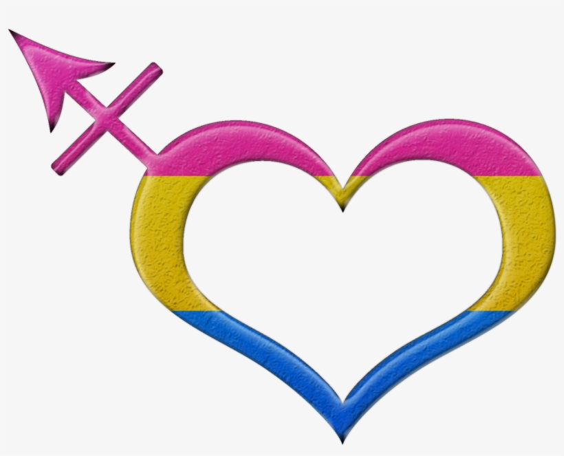 Pansexual Pride Heart Shaped Transgender Symbol In - Pansexual Pride Gender Neutral, transparent png download