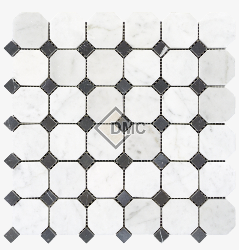 Carrara Octagon Black Dot - Tile, transparent png download