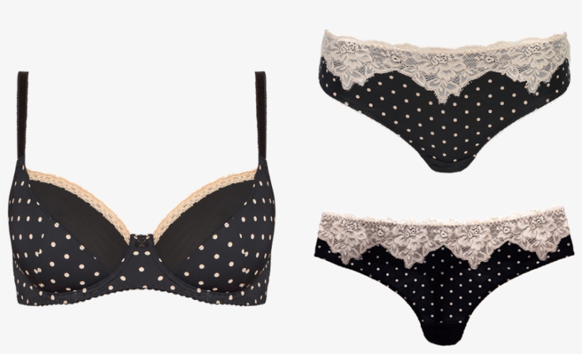 Spot Black & Nude 3 Piece Set Seta04 2055black/nude - Thong, transparent png download