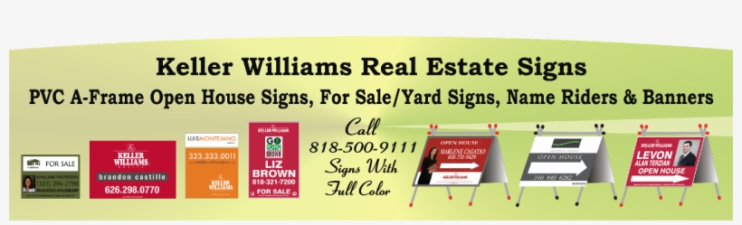 Keller Williams Real Estate Signs, Yard / For Sale - Vinyl Banners, transparent png download