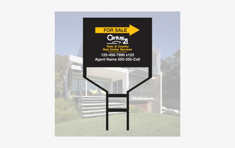 Aluminum Sign Face Directional Sign With Black Rod - Small Realty Signs Metal Frame, transparent png download