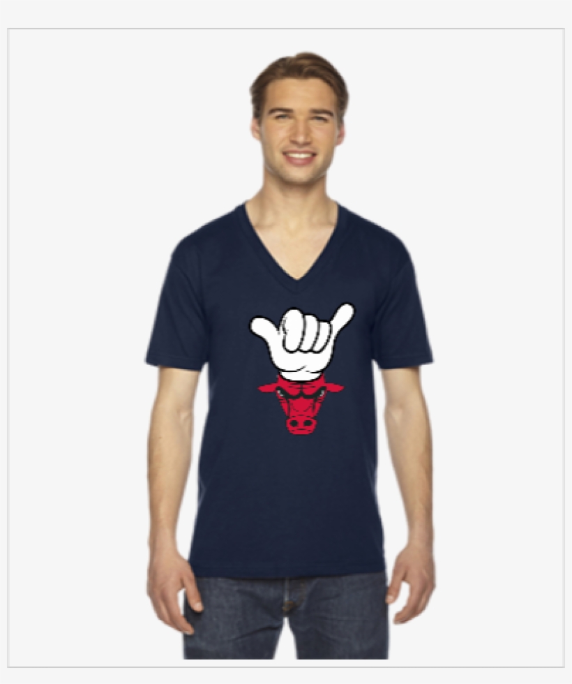 Dope Mickey Hand Chicago Bulls Neck Shirt Tshirt Pinterest - American Apparel 2456w, transparent png download