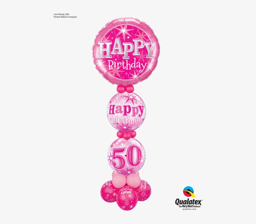 Hot Pink Sparkle Happy Birthday Foil Balloon, transparent png download
