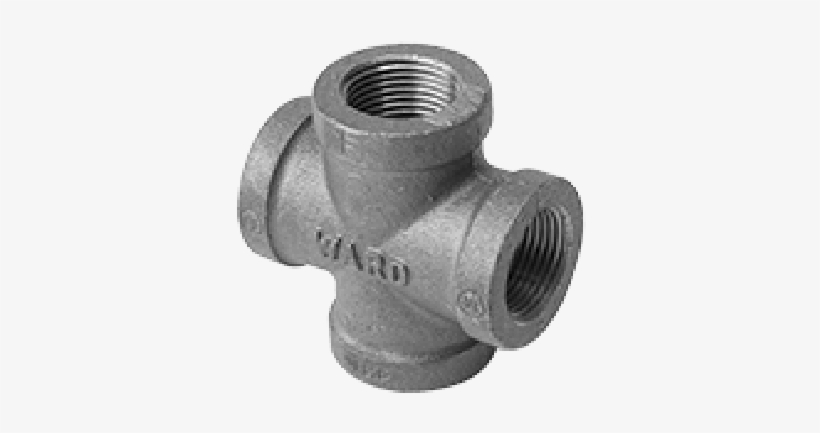 3" Black Malleable Iron Cross - Piping And Plumbing Fitting, transparent png download