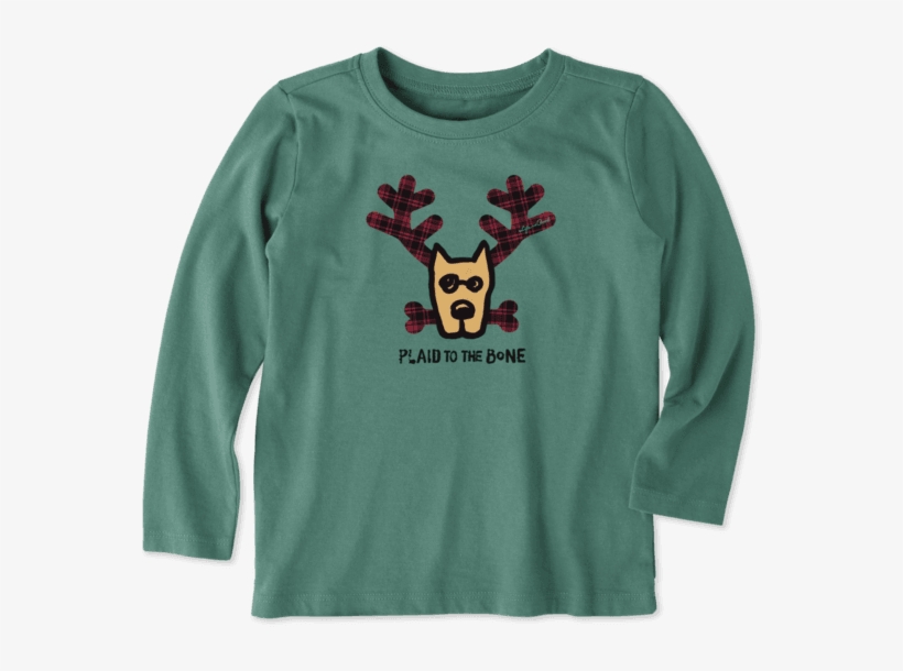 Toddlers Plaid To The Bone Long Sleeve Crusher Tee - Life Is Good, transparent png download