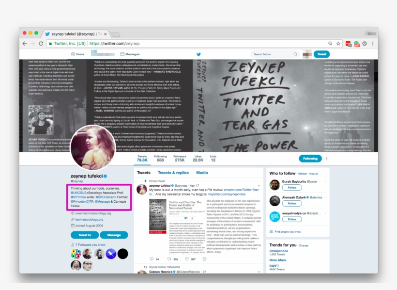 For Example, If You're In Academia, You Can List Places - Twitter And Tear Gas: The Power And Fragility Of Networked, transparent png download