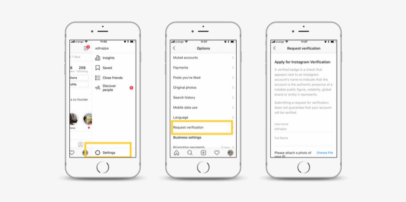 Request Verification On Instagram - Instagram, transparent png download