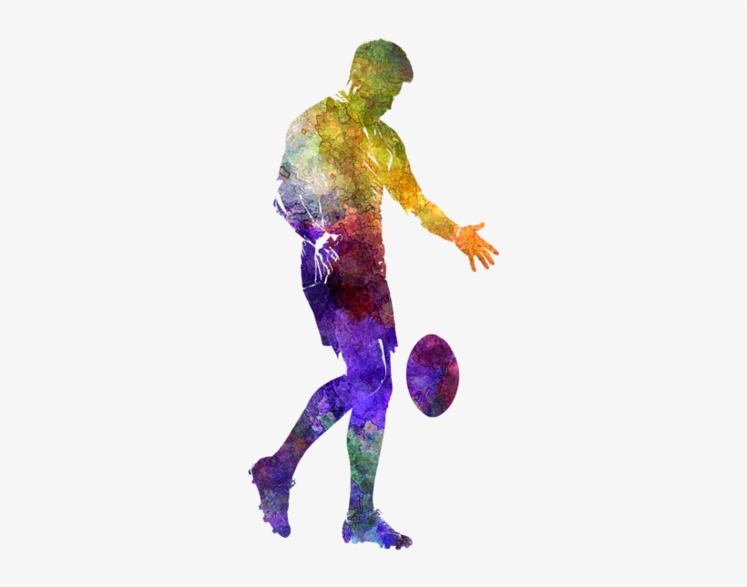 Bleed Area May Not Be Visible - Rugby Man Player 02 In Watercolor, transparent png download