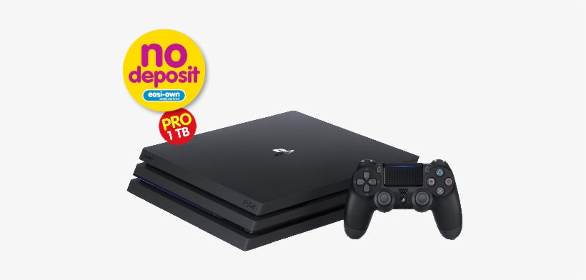 Playstation®4 Pro 1tb Black Console 2 Standard Games - Playstation 4 Pro Dimensions, transparent png download
