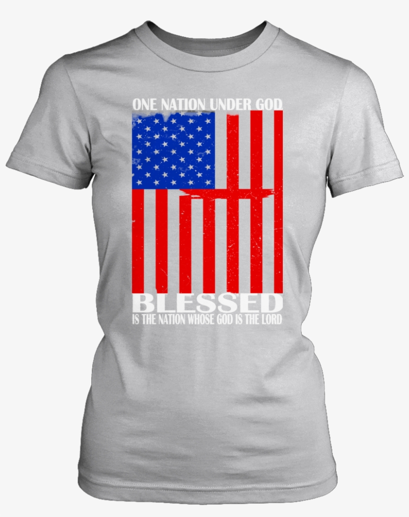 Usa One Nation Ladies Tee - Jf Us Bae - District Made Womens Shirt / Pink / L, transparent png download