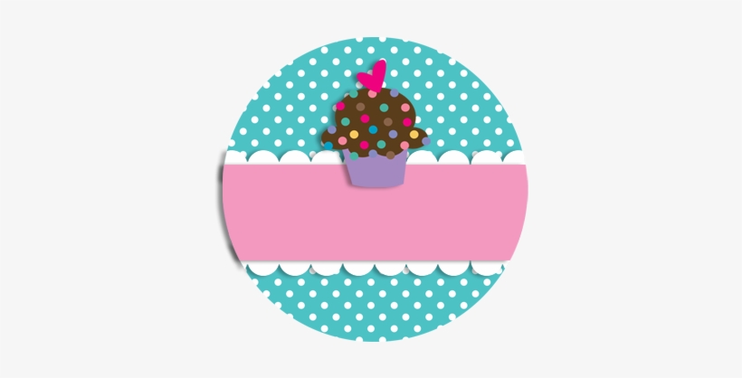 Cupcake Circles 1 Inch Blue - Its A Girl Purple Elephant, transparent png download
