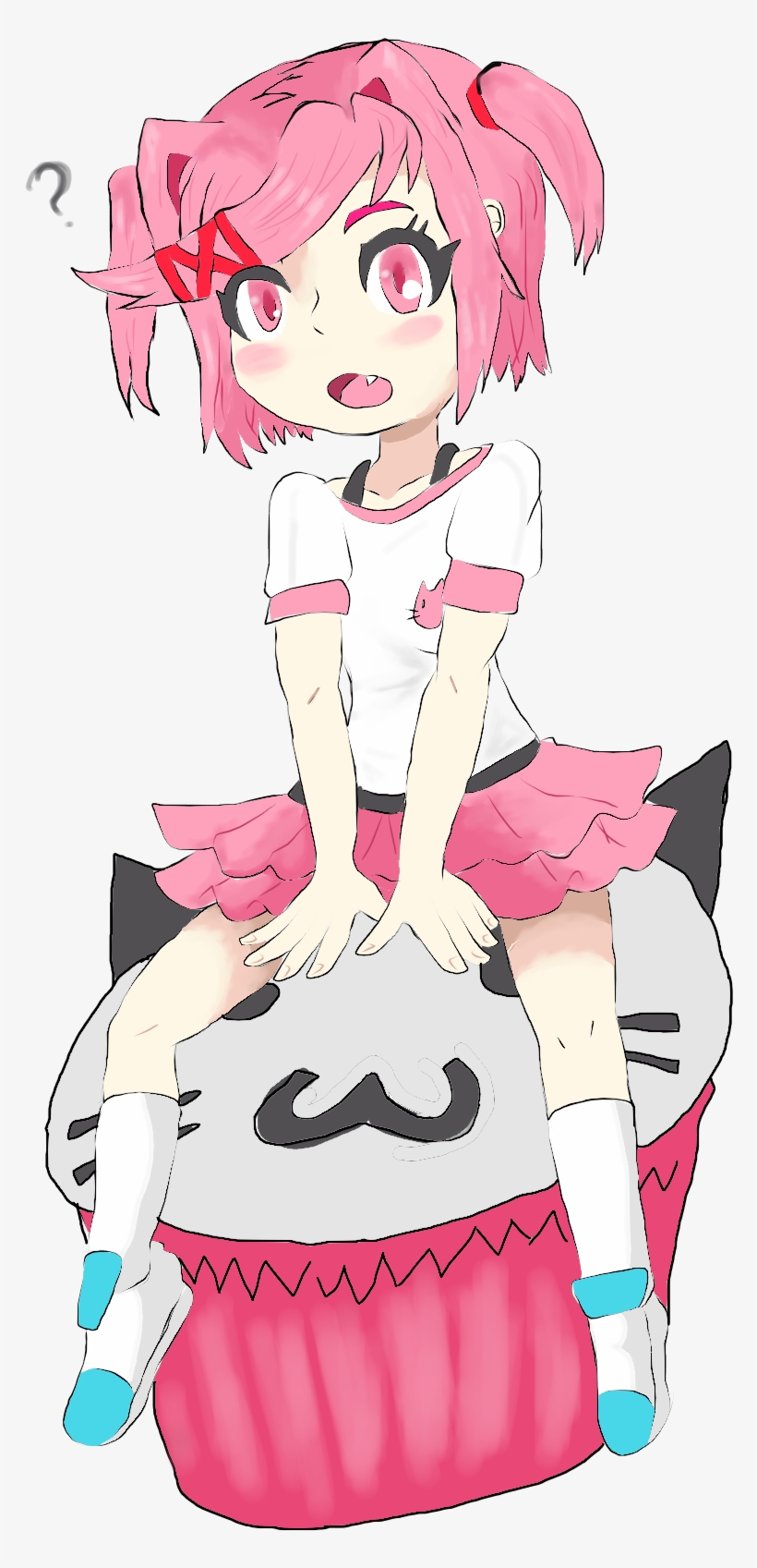 Oc Fanartcute Cupcake Princess Sitting On A Big Cupcake - Cartoon, transparent png download