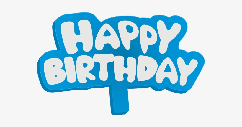 Blue Happy Birthday Png Clip Art Picture - Calligraphy, transparent png download