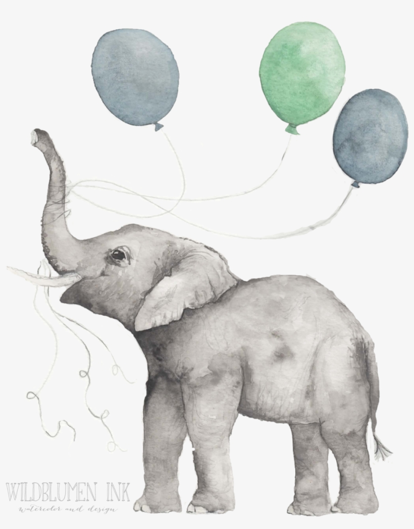 Elephant With Balloons, transparent png download