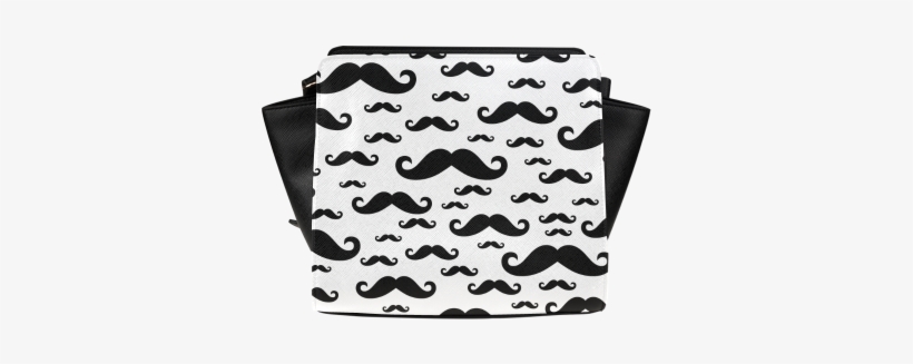 Black Handlebar Mustache / Moustache Pattern Satchel - Moustache, transparent png download