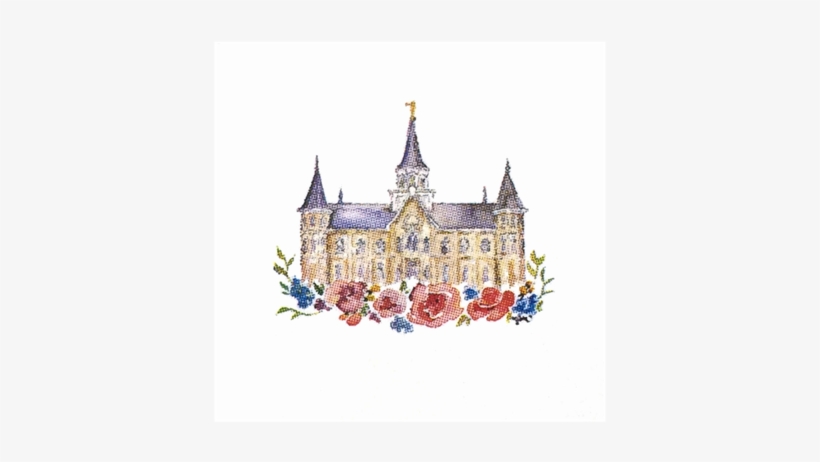 E222 Provo City Center Temple Watercolor Card - Lds Watercolor Temple, transparent png download