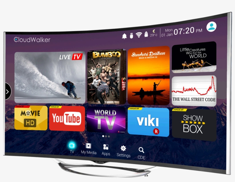 Smart Tv Png - Cloudwalker Cloud Tv 139cm 55 Inch Ultra Hd 4k Curved, transparent png download